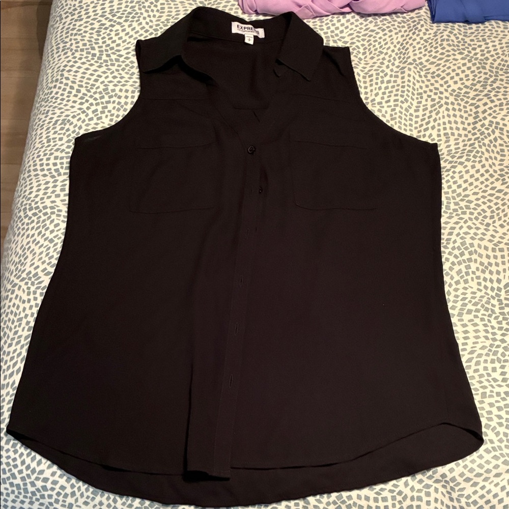 Express Women's Sleeveless Portofino Blouse Set - Blue, Lilac, Black - Picture 10 of 13